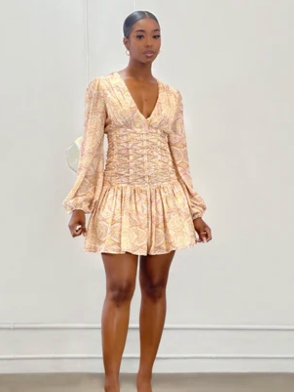 L'atiste paisley-print lace-up mini dress S